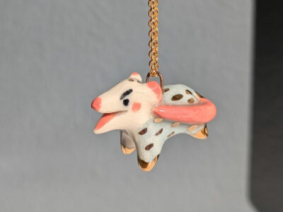 screaming opossum pendant
