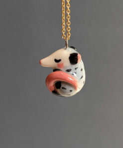 sleepy opossum cute porcelain pendant