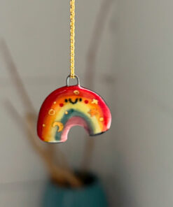adorable rainbow porcelain pendant by kness