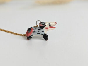 screaming opossum pendant porcelain