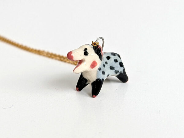 screaming opossum pendant porcelain