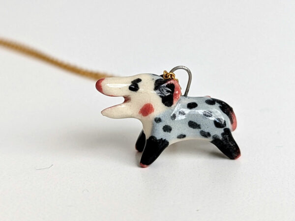 screaming opossum pendant porcelain