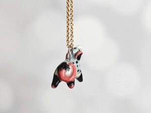 screaming opossum pendant porcelain