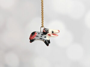 screaming opossum pendant porcelain
