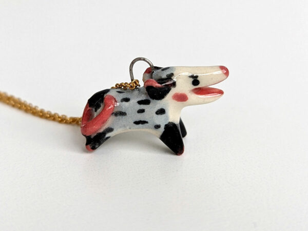 screaming opossum pendant porcelain