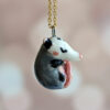 sleepy opossum cute porcelain pendant
