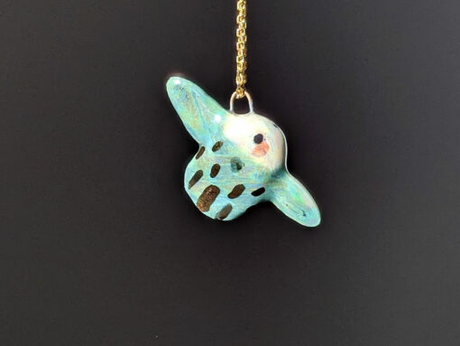 Pendentif Poisson Lune Porcelaine