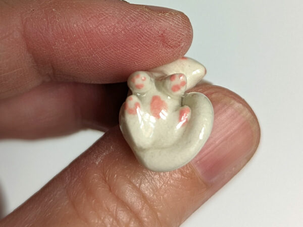 white cat porcelain pendant
