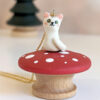 white cat porcelain pendant