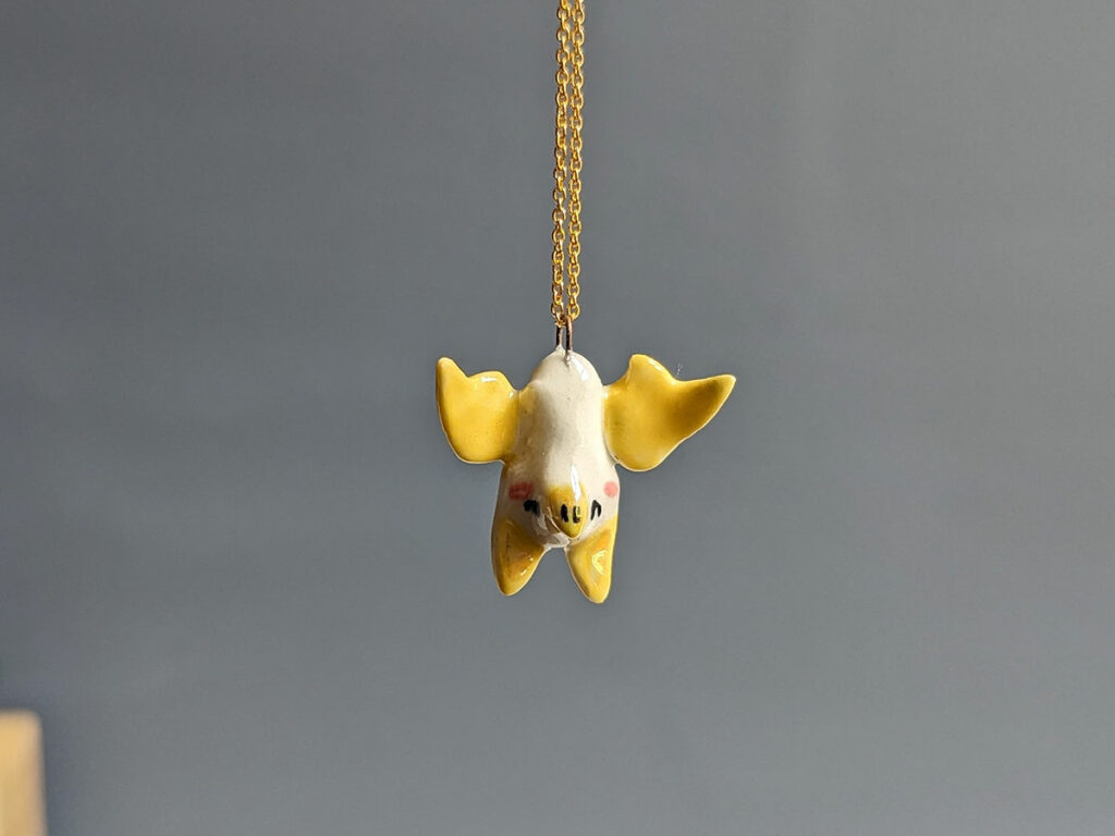 honduran white bat pendant adorable handmade by kness
