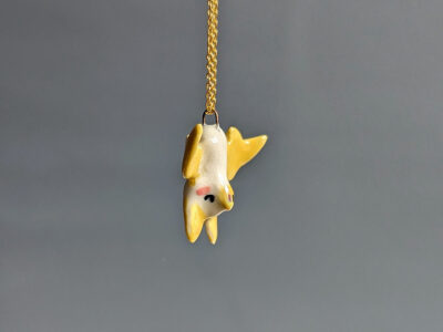 Honduran White Bat Ceramic Pendant - Image 2