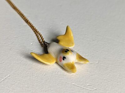 Honduran White Bat Ceramic Pendant - Image 4