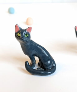 blue cat porcelain figurine