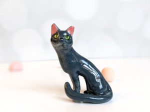 blue cat porcelain figurine