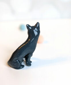 blue cat porcelain figurine