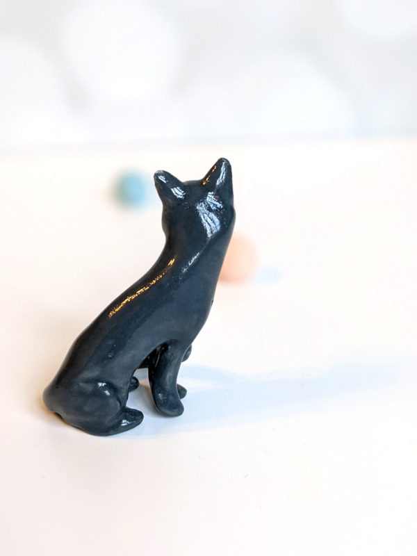 blue cat porcelain figurine