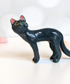 blue cat porcelain figurine