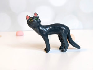 blue cat porcelain figurine