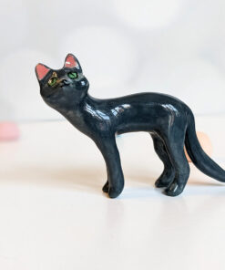 blue cat porcelain figurine
