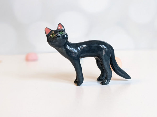 blue cat porcelain figurine