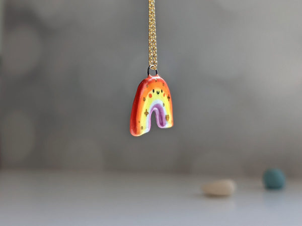 porcelain rainbow pendants