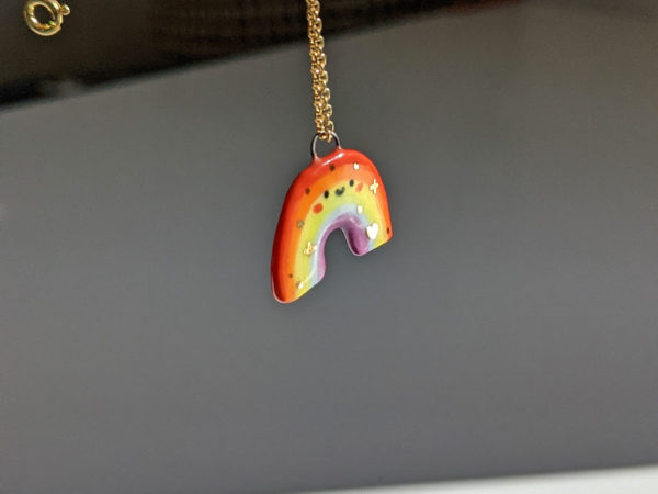 porcelain rainbow pendants