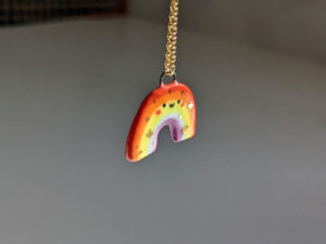 porcelain rainbow pendants