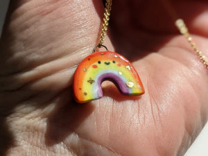 porcelain rainbow pendants