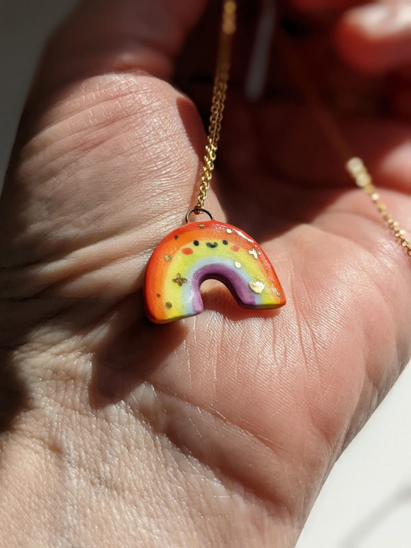 porcelain rainbow pendants