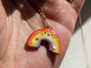 porcelain rainbow pendants