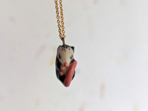 sleepy opossum cute porcelain pendant