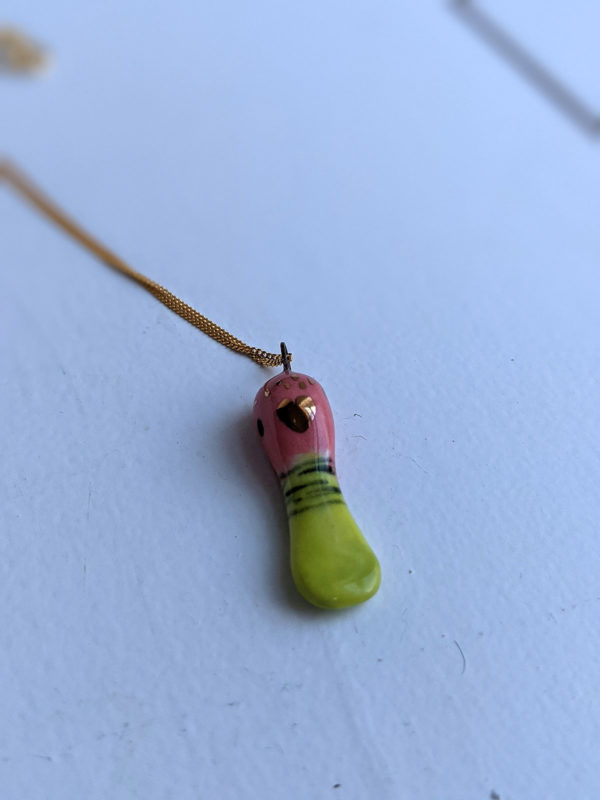 roseated spoonbill pendant