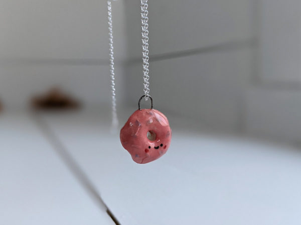 donut porcelain pendant