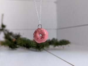 donut porcelain pendant