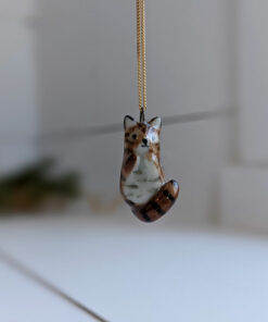 tabby cat porcelain pendant