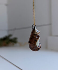 tabby cat porcelain pendant