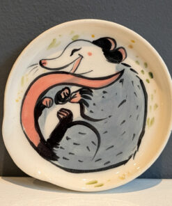 opossum spoon rest ceramic handmade