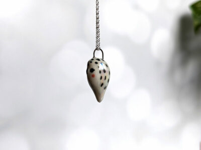 snowy owl pendant pearl porcelain