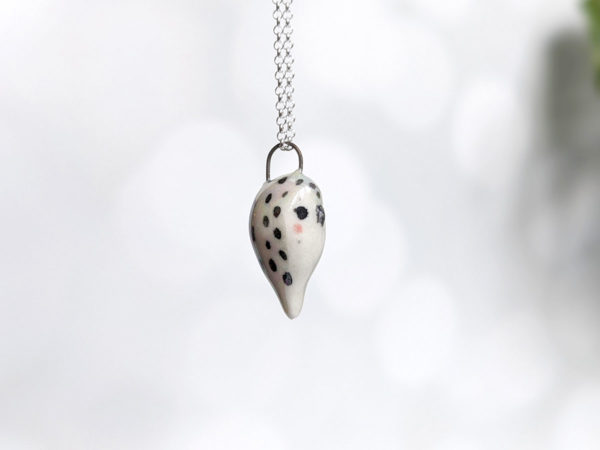 snowy owl pendant pearl porcelain