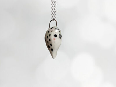 snowy owl pendant pearl porcelain