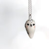 snowy owl pendant pearl porcelain