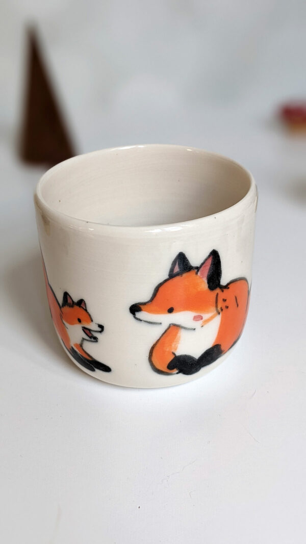 fox mom and kit ceramic cup