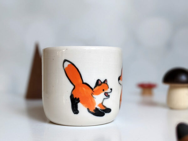 fox mom and kit ceramic cup