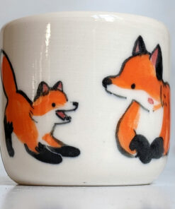 fox mom and kit ceramic cup