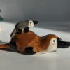 cute platypus mama and baby porcelain figurine handmade