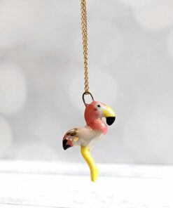 porcelain flamingo pendant
