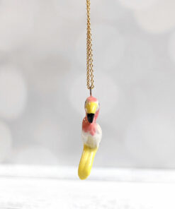porcelain flamingo pendant