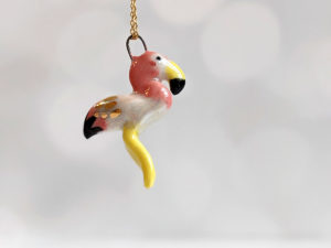 porcelain flamingo pendant