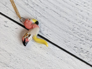 porcelain flamingo pendant