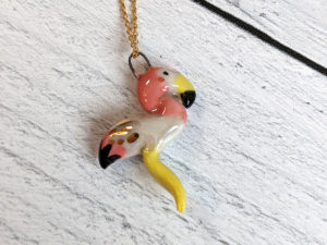 porcelain flamingo pendant